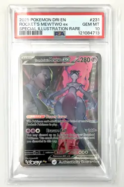 2025 Team Rocket’s Mewtwo ex POKEMON DRI EN SIR #231 PSA 10 Gem Mint, Ships Free - Image 3