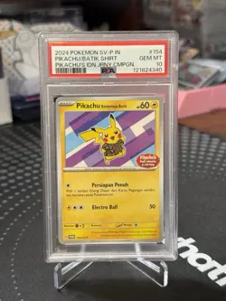 PSA 10 - Pikachu Berkemeja Batik 154/SV-P - Indonesia Journey Promo Pokemon - Image 1