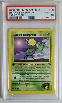 1st EDITION - Pokemon: GYM CHALLENGE 🍃 PSA 10 GEM MINT - ERIKA'S BELLSPROUT 💎 - Image 1