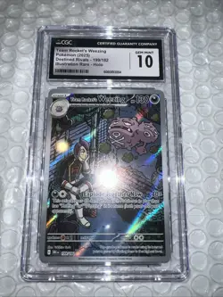 CGC 10 Team Rocket's Weezing 199/182 Illustration Rare Destined Rivals Pokemon - Image 1
