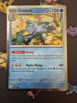 2025 Pokemon Mega Evolution Blister Pack Black Star Promo Cosmos Holo Golduck #8 - Image 1