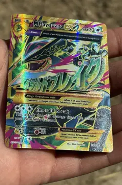 M Rayquaza EX Shiny Full Art Holo Card 98/98 XY-Ancient Origins LP-MP Condition - Image 1