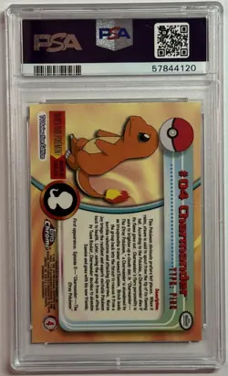Charmander 2000 Topps Chrome Pokemon Card #4 PSA 9 - Image 2