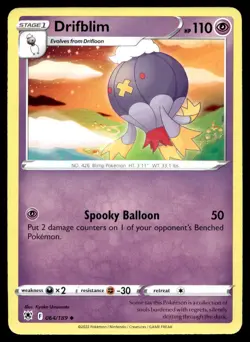 Drifblim 64/189 Pokemon Card Astral Radiance Uncommon 110 HP Near Mint EG - Image 1