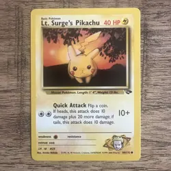 Pokemon TCG Lt. Surge's Pikachu 84/132 Gym Challenge NM Vintage Common Card - Image 1