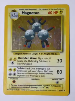 Pokemon TCG Magneton Holo Rare Vintage Card Base Set 9/102 - Image 1