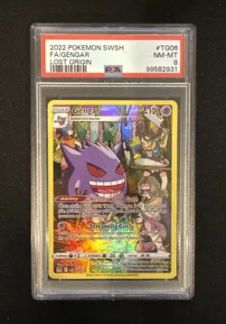 Pokemon TCG Gengar TG06/TG30 Lost Origin Trainer Gallery Card PSA 8 NM-MT - Image 1