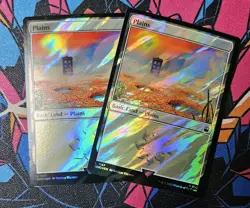2x Plains x2 NM Surge Foil 1157 MTG Universes Beyond Dr. Who Unplayed Magic - Image 1