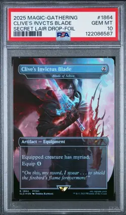2025 MTG SECRET LAIR DROP #1864 CLIVE'S INVICTUS BLADE - FOIL - PSA 10 - Image 1
