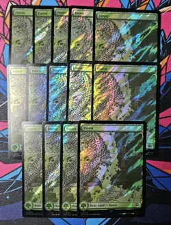 14x Forest x14 NM 0722 Surge Foil Map MTG Lord Of The Rings Unplayed Magic - Image 1