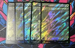 5x Swamp x5 NM 0718 Surge Foil Map MTG Lord Of The Rings Unplayed Magic - Image 1