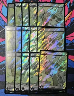 15x Swamp x15 NM 0717 Surge Foil Map MTG Lord Of The Rings Unplayed Magic - Image 1