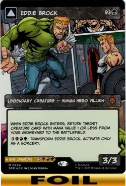 1x - Eddie Brock - FOIL BORDERLESS #224- Marvel's Spider-Man - NM MTG - Image 1