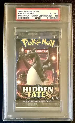 PSA 10 - 2019 Pokemon INT'L Hidden Fates Foil Booster Pack Shiny Charizard Art ✨ - Image 1