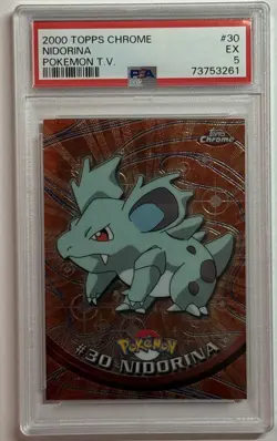 2000 Topps Chrome Pokemon T.V. Nidorina Holo #30 - PSA 5 EX - Image 1