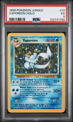 1999 POKEMON JUNGLE #12 VAPOREON-HOLO PSA 5 - Image 1