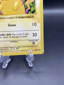 PIKACHU 1ST EDITION SHADOWLESS YELLOW CHEEKS GREY STAMP 1999 POKEMON #58/102 TCG - Image 4