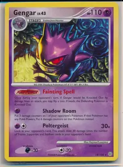 GENGAR 2008 POKEMON DIAMOND & PEARL STORMFRONT NON-HOLO #18/100 - LP - Image 1