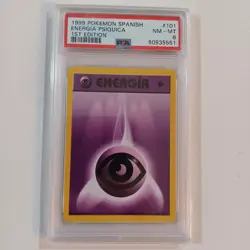 Pokemon PSA 8 MINT SPANISH 1st Edition Base Energia Psiquica (Psychic) #101 - Image 1