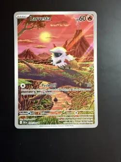 2025 Larvesta IR 099/086 Sv: Black Bolt English PACK FRESH NM Pokemon TCG - Image 1