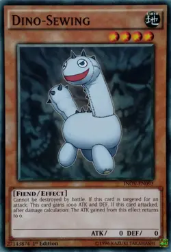 INOV-EN093 DINO-SEWING COMMON 1ST EDITION YuGiOh CARD - Image 1