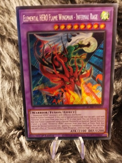 Yu-Gi-Oh - Elemental HERO Flame Wingman Infernal Rage BLMR-EN01 Secret Rare - Image 1