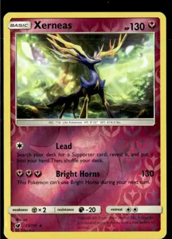 Pokemon Xerneas 73/111 Crimson Invasion Reverse Holo Rare 2 Card Lot - Image 1