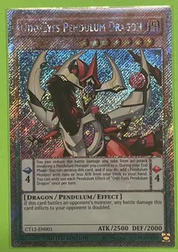 Yu-Gi-Oh Odd-Eyes Pendulum Dragon CT12-EN001 1st Edition Secret Rare Card NM-M - Image 1