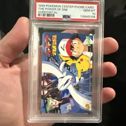 Pokemon Phone Card Lugia PSA 10 The Power of One Horizontal Japanese Movie 1999 - Image 1