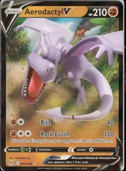 Aerodactyl V 092/196 - Lost Origin - Ultra Rare Holo Pokemon Card Near Mint - Image 1
