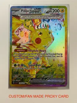 Pikachu Ex 238/191 Special Rare SIR Pokemon Card Surging Sparks CUST0M Fan Made - Image 1