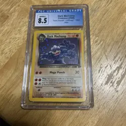 Dark Machamp 10/82 Team Rocket Unlimited Holo Pokemon Card CGC 8.5 Graded Swirl - Image 1