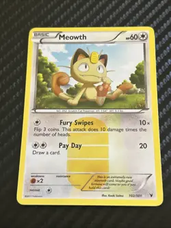 Pokemon TCG Meowth Holo Secret Rare Noble Victories Card 102/101 - Image 1