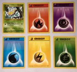 Pokemon Original Base Set 6 of 102 Pokemon Game Cards Mint Energy Card Trainer - Image 2