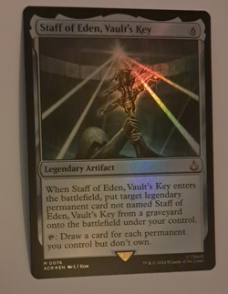 Staff of Eden Vaults Key FOIL Assassins Creed MTG Magic the Gathering - Image 1