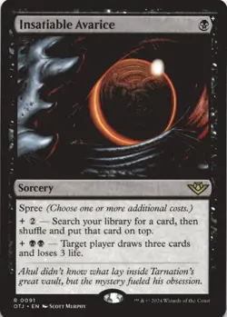 MTG Insatiable Avarice Normal NM Outlaws of Thunder Junction Magic 91 - Image 1