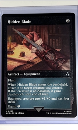2024 MTG Magic The Gathering ACR Assassins Creed Foil Etched #257 Hidden Blade - Image 1