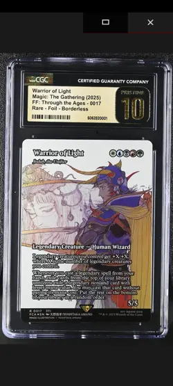 Warrior of Light Borderless Foil Final Fantasy MTG CGC Pristine 10 - Image 1
