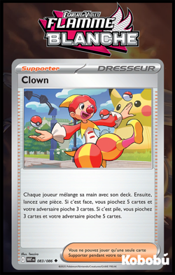 Carte Pokemon Clown 083/086 EV10.5 Flamme Blanche WHT Ecarlate et Violet - Image 1