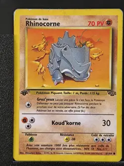 Carte Pokemon Rhinocorne 61/64 Edition 1 Ed 1 Jungle Wizards 2 - Image 2
