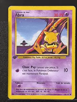 Carte Pokemon Abra 43/102 Edition 1 Ed 1 Set De Base Wizards - Image 2