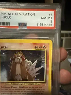 2001 Pokemon Neo Revelation Entei Holo 6/64 PSA 8 NM-MT - Image 4