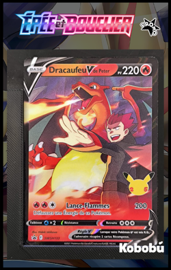 Carte Pokemon Dracaufeu V de Peter SWSH133 FR Promo Epee Et Bouclier - Image 1