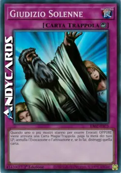 GIUDIZIO SOLENNE • (Solemn Judgment) • Super R • RA02 IT075 • 1Ed • Yugioh! - Image 1