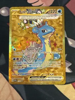 Lapras EX Gold Black Star Promo Full Art Ultra Rare Pokemon Card SVP 164 (NM) - Image 1