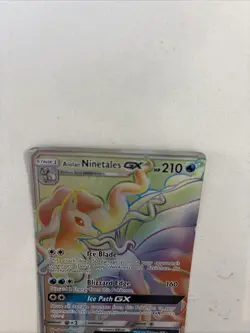 Pokemon Alolan Ninetales GX 150/145 Guardians Rising Holo Card Secret Rare - Image 3