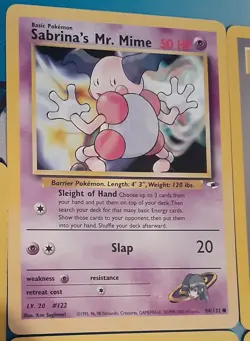 8 Vintage Sabrina's Pokemon Card Lot #1 Featuring Mr. Mime And Friends NM/LP - Image 2