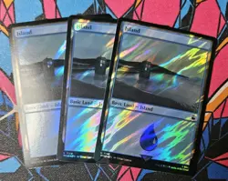 3x Island x3 NM Surge Foil 1158 MTG Universes Beyond Dr. Who Unplayed Magic - Image 1