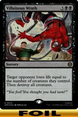 1x - Villainous Wrath - FOIL #74 - Marvel's Spider-Man - NM MTG - Image 1