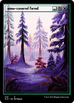 1 x FOIL ETCHED Snow-Covered Forest (329) - Near Mint, English Secret Lair MTG - Image 1